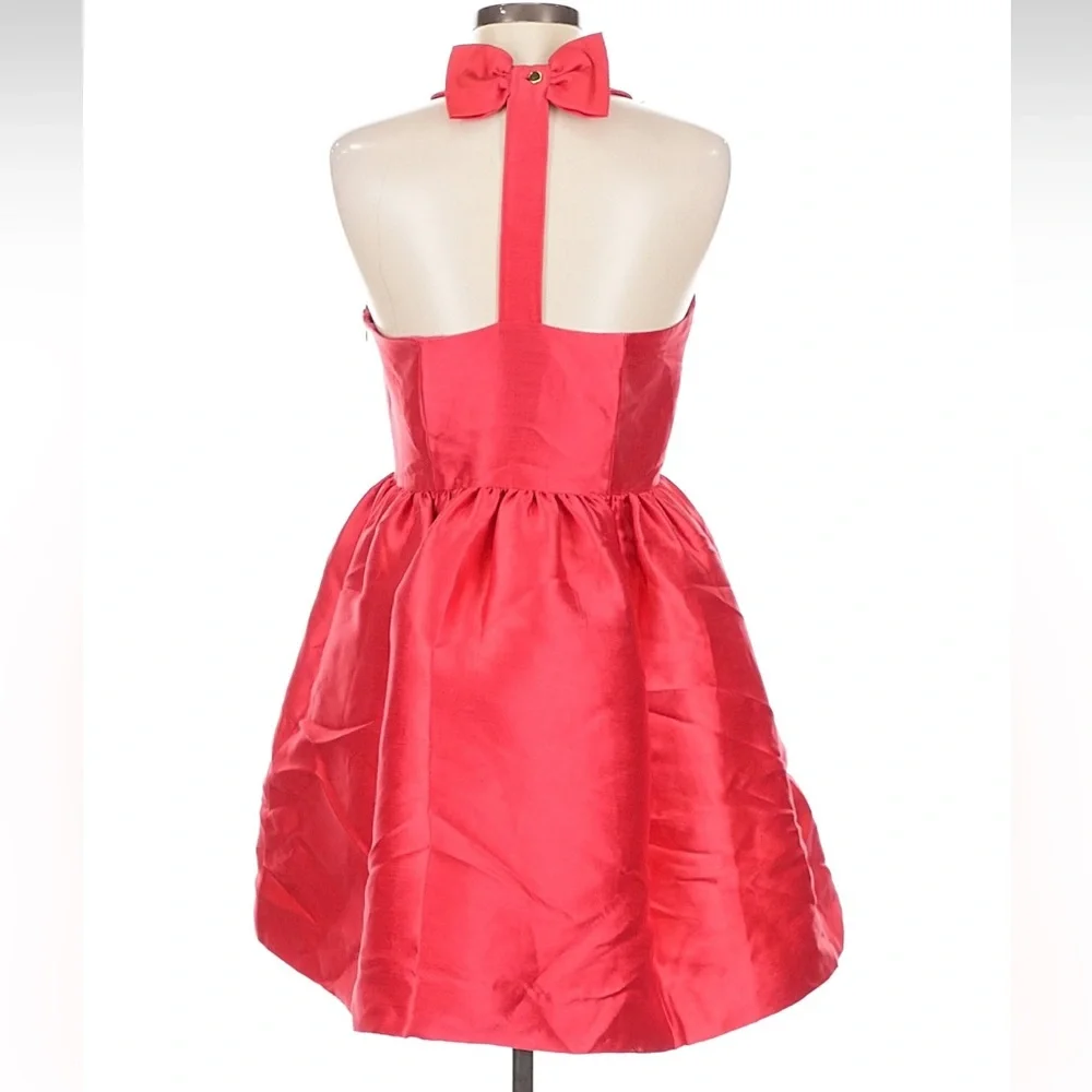 Kate Spade Red Dupioni Silk Style Halter Mini Dress Size 6
